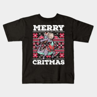 Ugly Christmas D20 Dice RPG Meme Role Play PnP Merry Critmas Kids T-Shirt